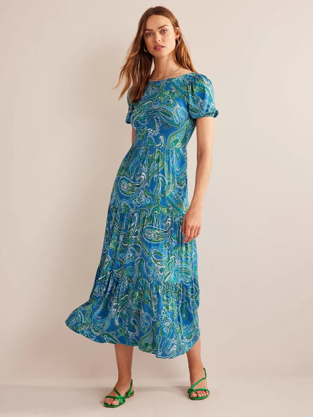 Boden Paisley Cutout Back Jersey Maxi Dress NWT